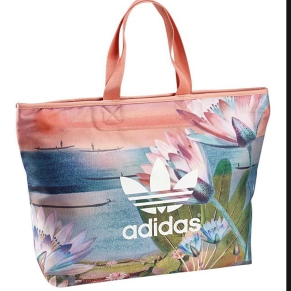 adidas Handbags - adidas Originals x Farm Rio Curso Coral Pink Blue Tropical Tote Bag